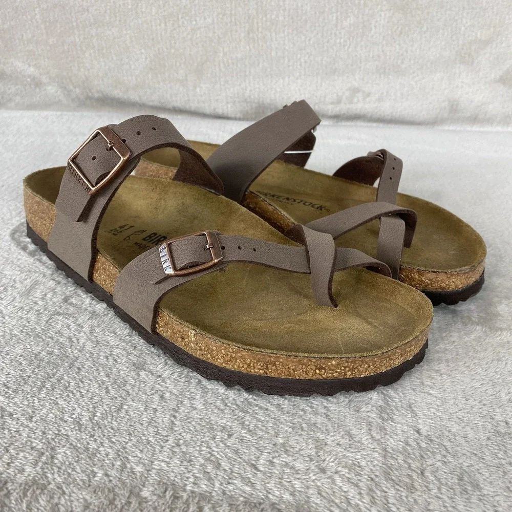 Birkenstock Mayari Sandals Womens US 10 EU 41 Mocca Birko-Flor Regular Fit NEW